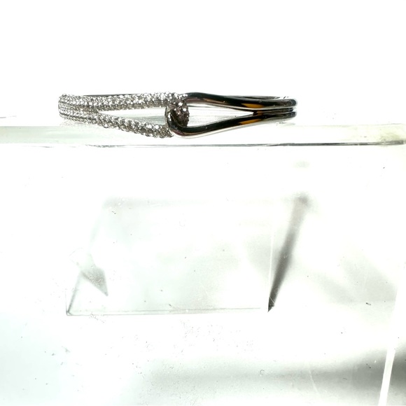 Kate Spade NY Get Connected Bangle Bracelet Silver Color Metal Pave Rhinestone - Picture 6 of 16